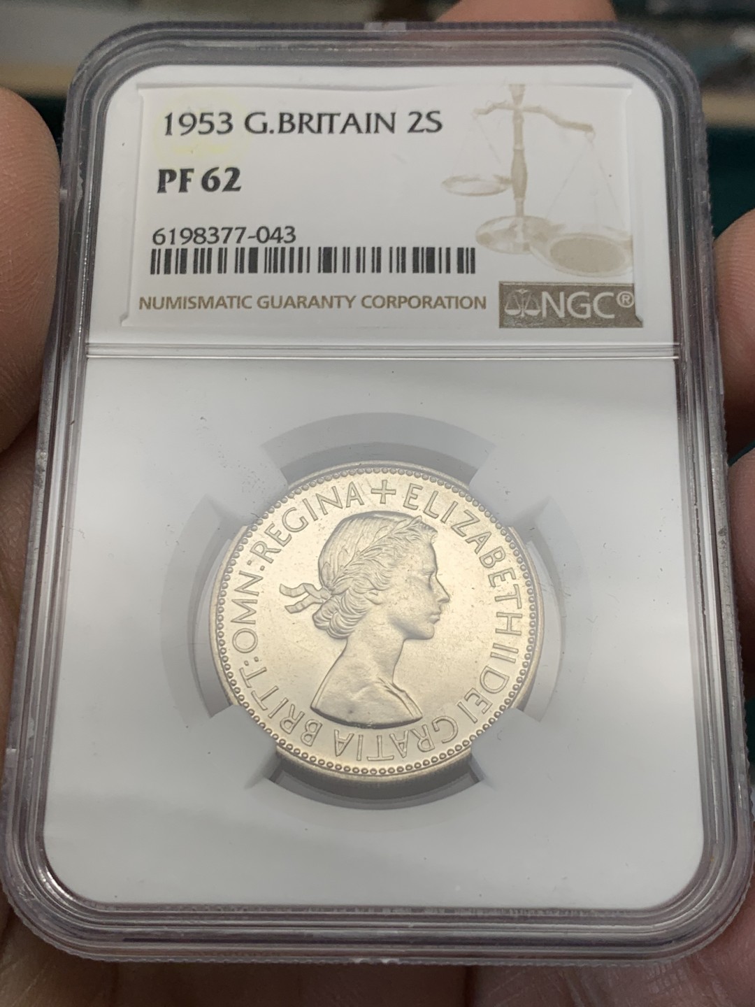 《竞宝斋》第148场-周日，周一 2场 (全场包邮) NGC-PF62 1953年英国伊丽莎白二世加冕首年精制弗洛林（2先令）