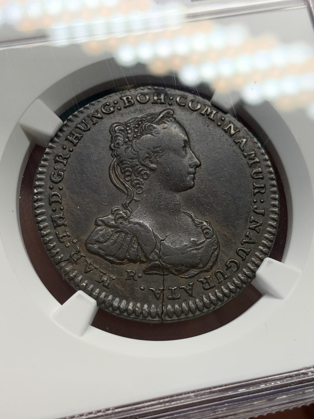 《竞宝斋》第148场-周日，周一 2场 (全场包邮) NGC-XF45 奥地利1744年 大奶妈铜板 此款是所见到品相最优秀的也是唯一一枚入盒 非常罕见