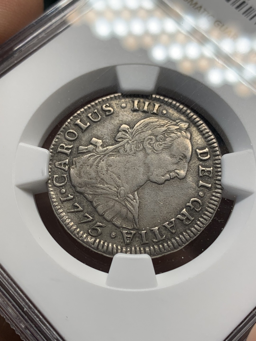 《竞宝斋》第148场-周日，周一 2场 (全场包邮) NGC XFD 1775 玻利维亚 卡三 2里亚尔 双柱银币