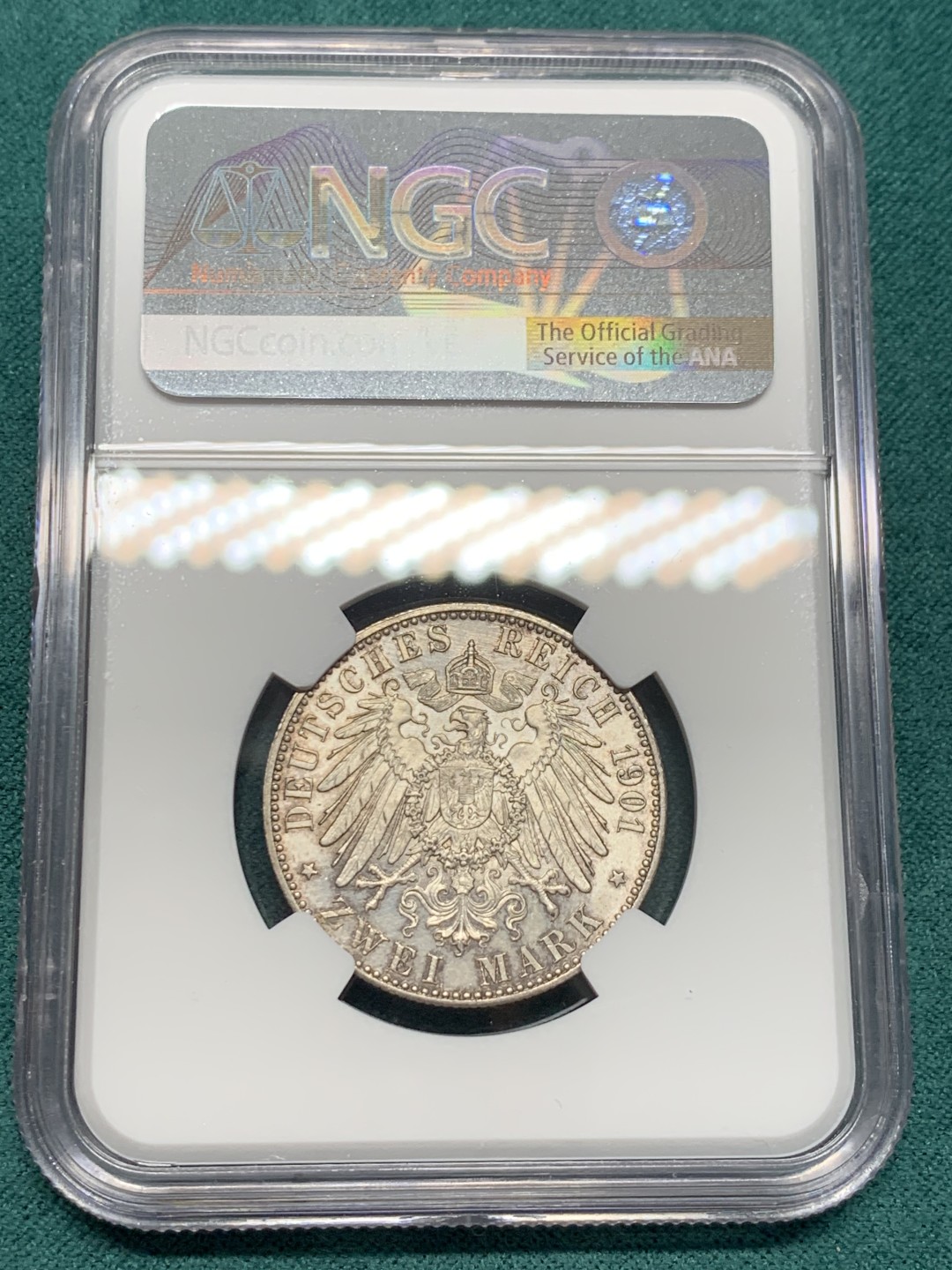 《竞宝斋》第148场-周日，周一 2场 (全场包邮) NGC-UNC 德国1901年 两百周年纪念2马克银币 顶级原光好品