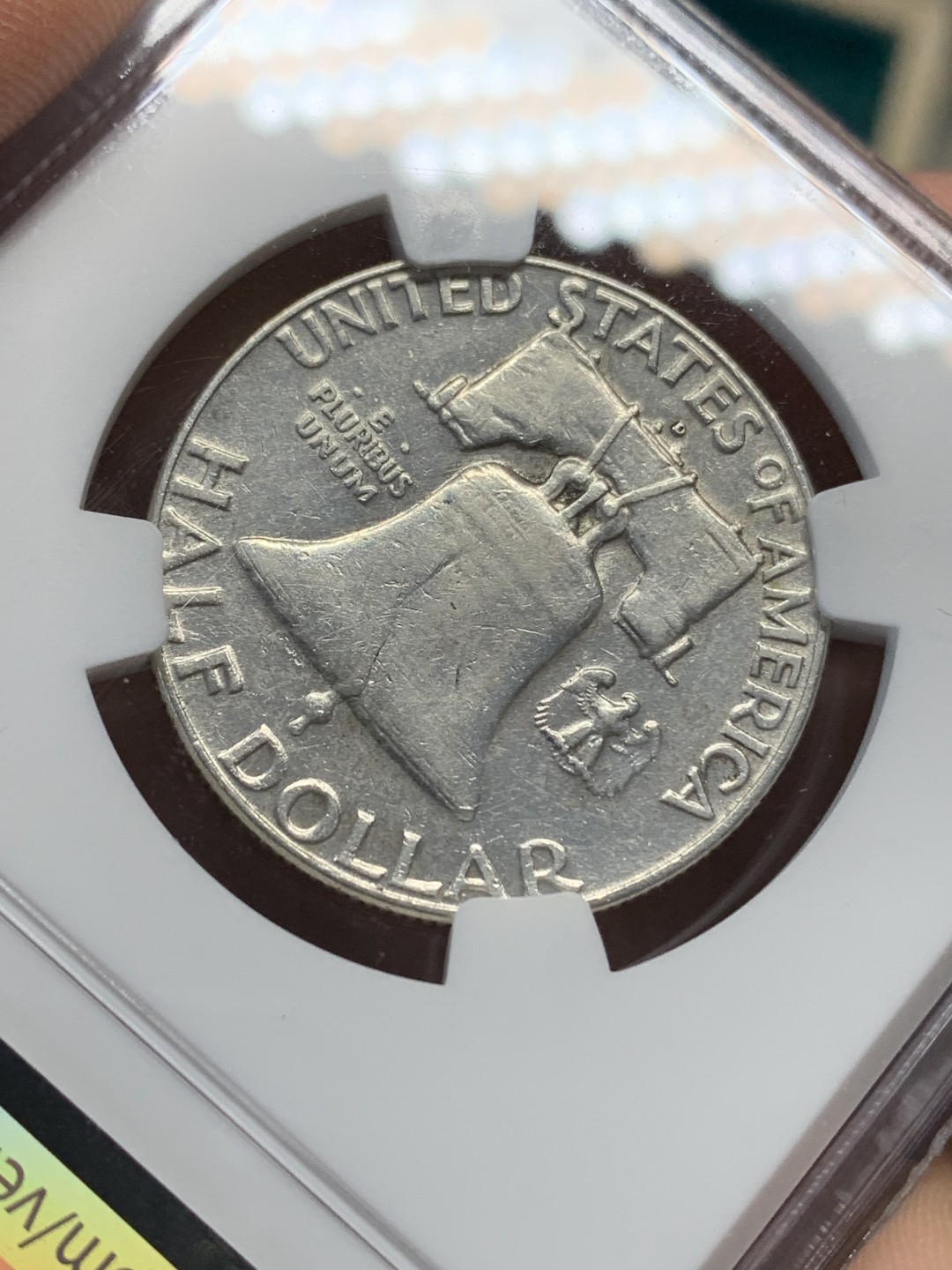 《竞宝斋》第148场-周日，周一 2场 (全场包邮) NGC AU 1963 美国法兰克林 半圆银币