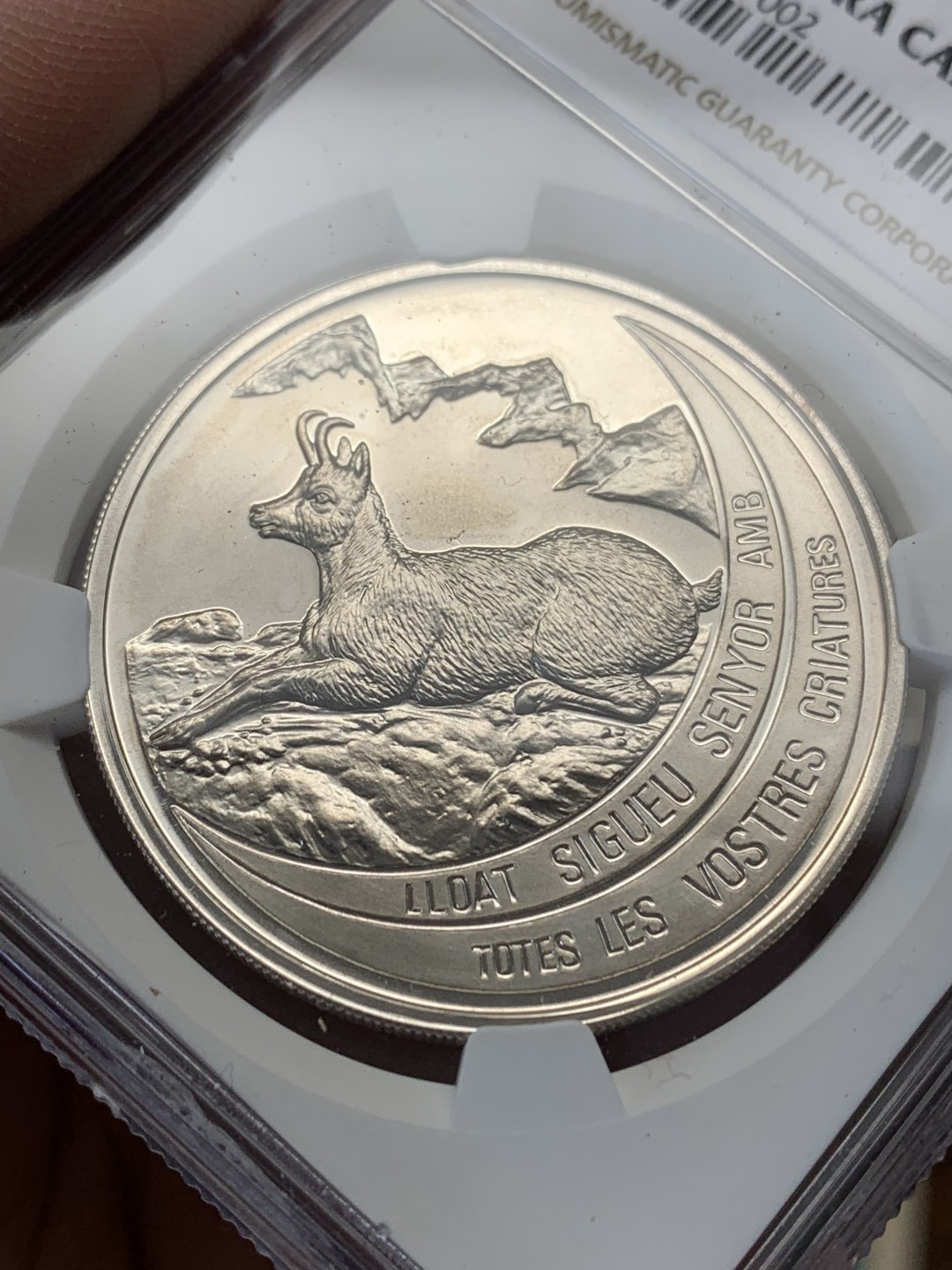 《竞宝斋》第148场-周日，周一 2场 (全场包邮) NGC-PF67 安道尔1992年 动物系列 10第纳尔 精制大银币