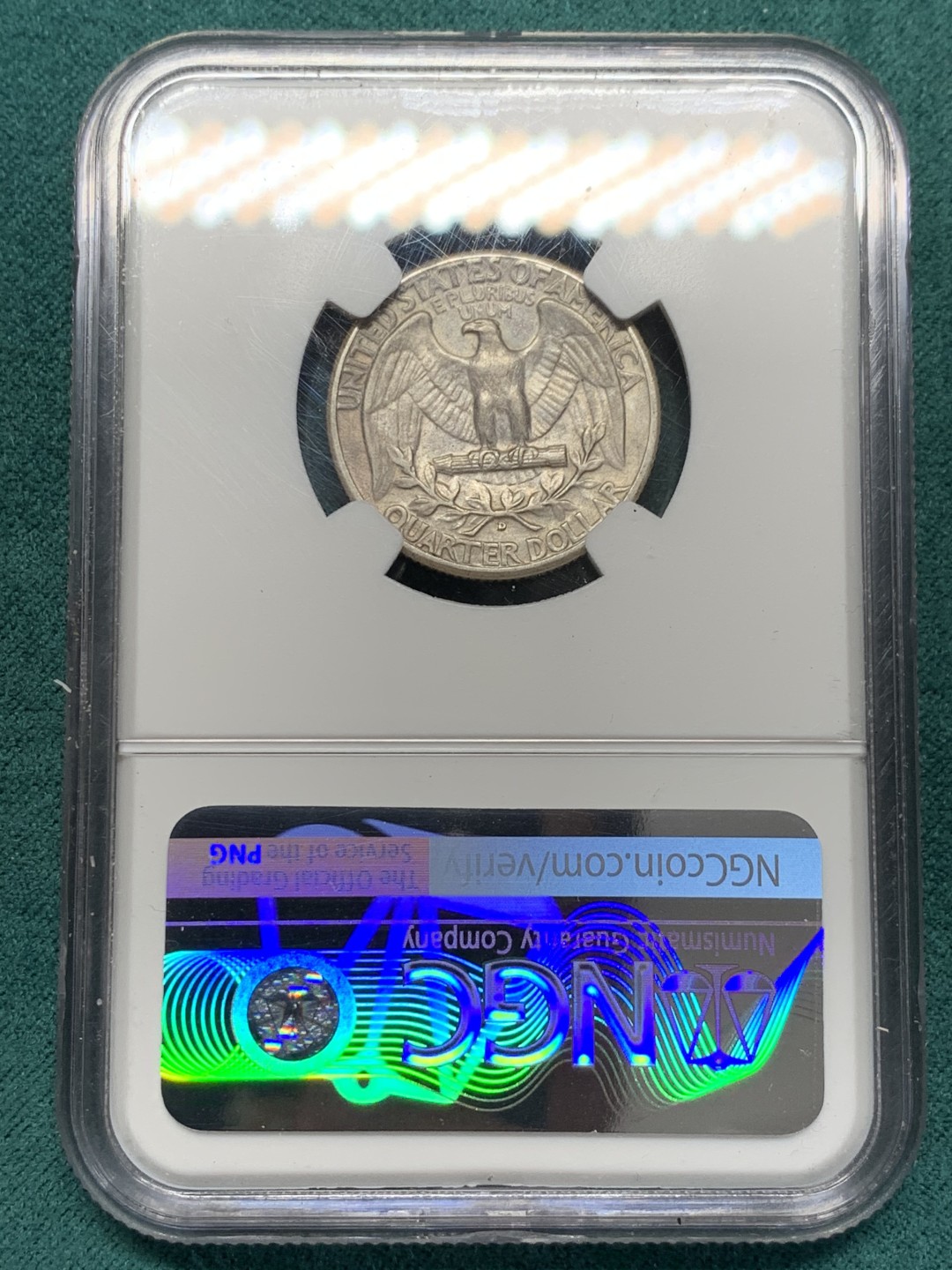 《竞宝斋》第148场-周日，周一 2场 (全场包邮) NGC-AU 美国1943-D年 1/4美元 银币