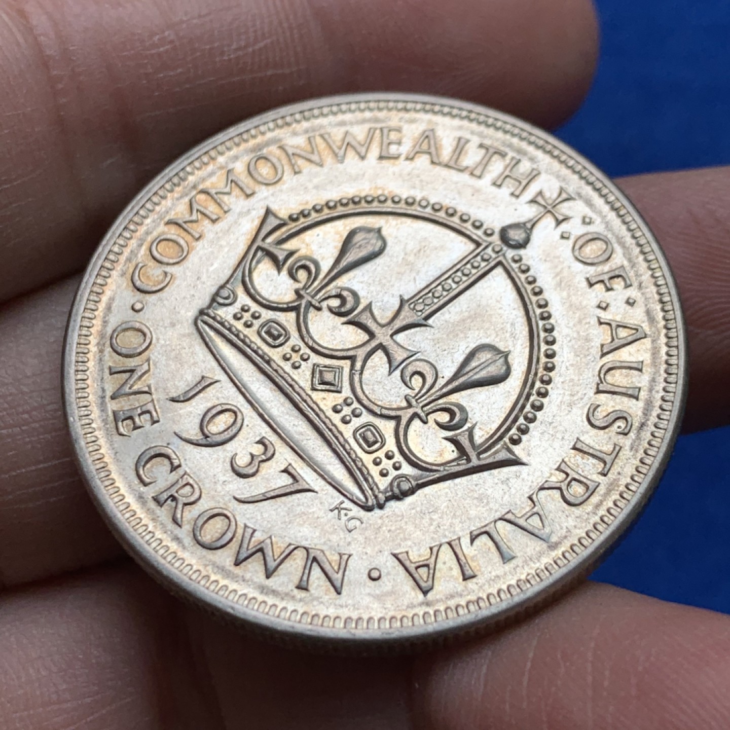 《竞宝斋》第148场-周日，周一 2场 (全场包邮) 2枚一起 澳大利亚1951年1弗洛林银币和1937年1克朗大银币 状态好