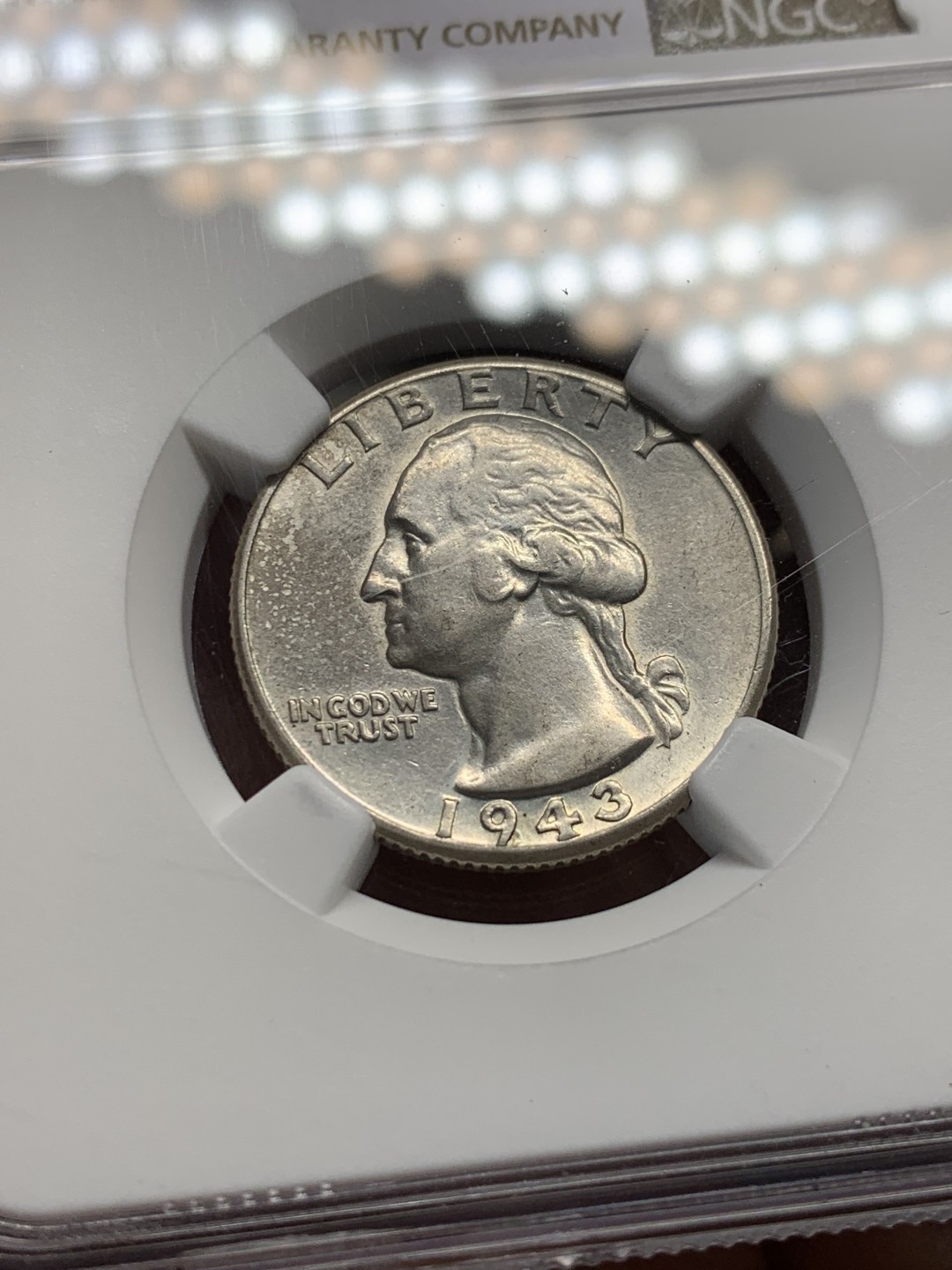 《竞宝斋》第148场-周日，周一 2场 (全场包邮) NGC-AU 美国1943-D年 1/4美元 银币