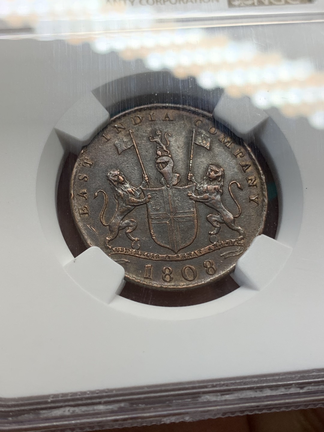 《竞宝斋》第148场-周日，周一 2场 (全场包邮) NGC XF 1808年 英属东印度公司10分铜币