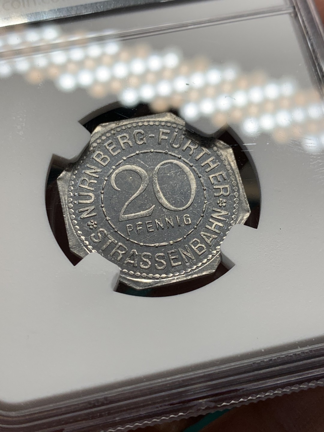 《竞宝斋》第148场-周日，周一 2场 (全场包邮) NGC MS65 德国 纽伦堡 1920年 紧急状态币 20盆尼 人物状态清晰