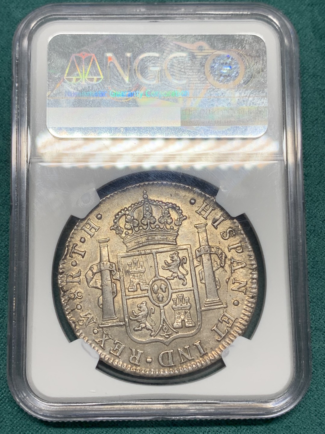 《竞宝斋》第148场-周日，周一 2场 (全场包邮) NGC AU55 墨西哥 1809年 费七戎装版 8R 双柱大银币 打制极好 可藏