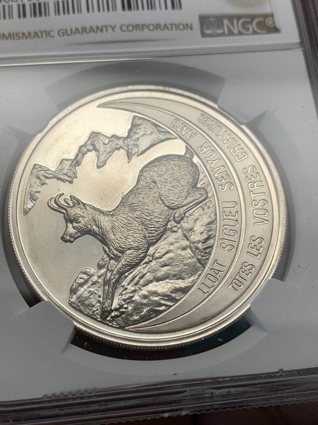 《竞宝斋》第148场-周日，周一 2场 (全场包邮) NGC-PF67 安道尔1992年 动物系列 10第纳尔 精制大银币