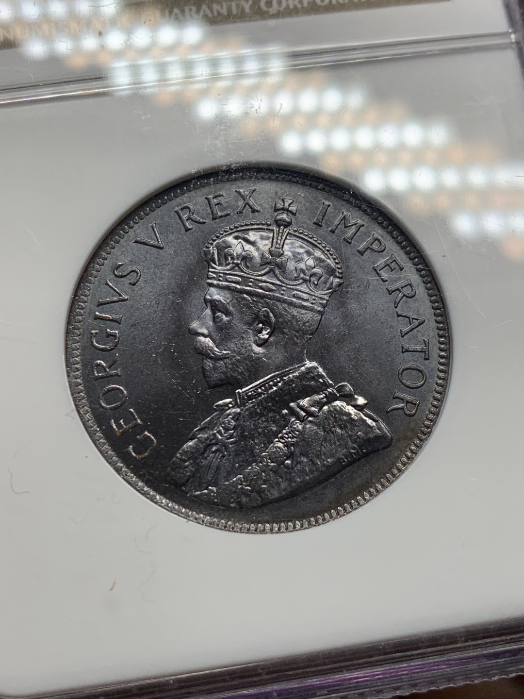 《竞宝斋》第148场-周日，周一 2场 (全场包邮) 季军 NGC MS65BN 英属南非 1923 乔五1便士铜币 恰好百年 保存难得