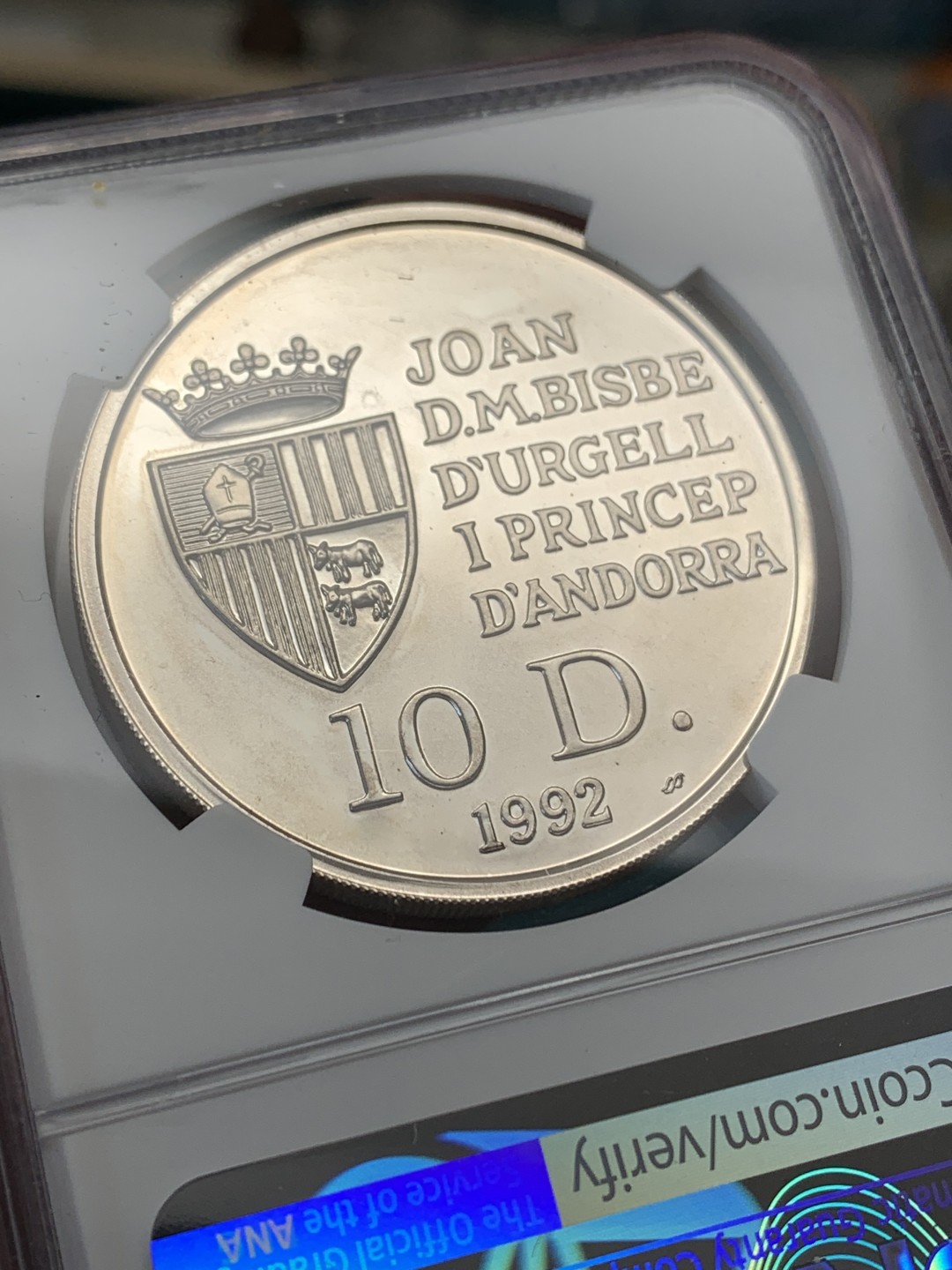 《竞宝斋》第148场-周日，周一 2场 (全场包邮) NGC-PF67 安道尔1992年 动物系列 10第纳尔 精制大银币