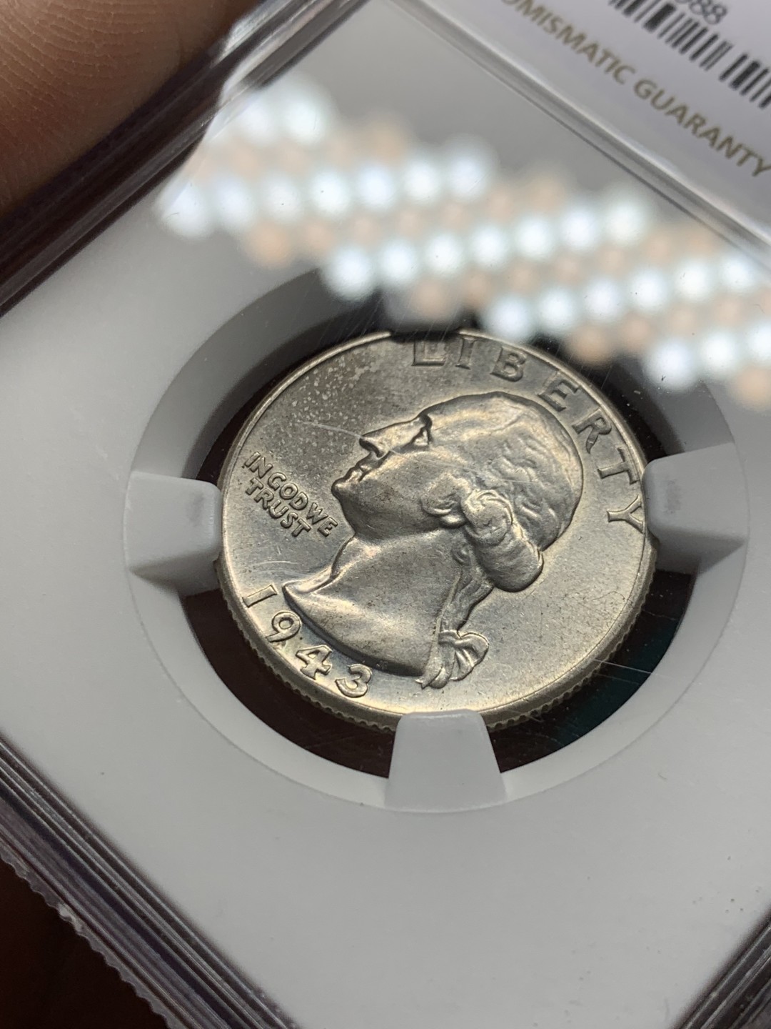 《竞宝斋》第148场-周日，周一 2场 (全场包邮) NGC-AU 美国1943-D年 1/4美元 银币