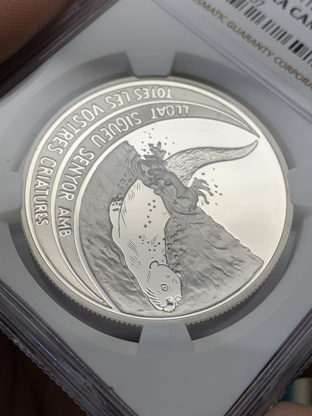 《竞宝斋》第148场-周日，周一 2场 (全场包邮) NGC-PF69 安道尔1996年 动物系列 10第纳尔 精制大银币