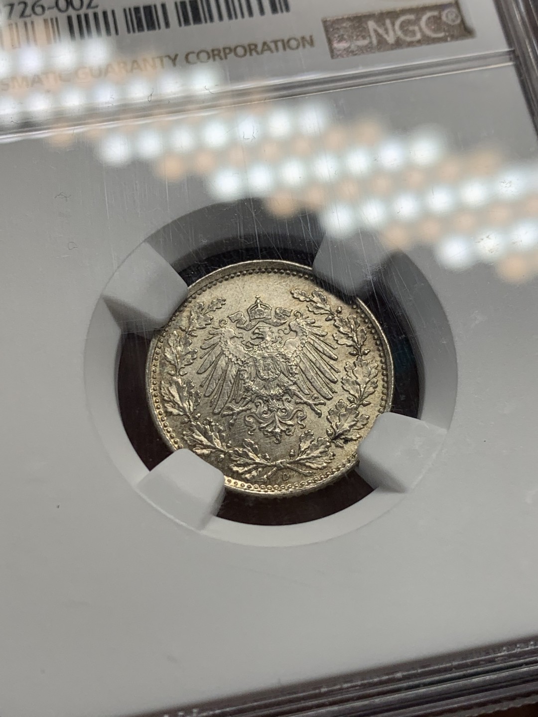 《竞宝斋》第148场-周日，周一 2场 (全场包邮) NGC-MS64 德国 1917D 1/2马克 银币