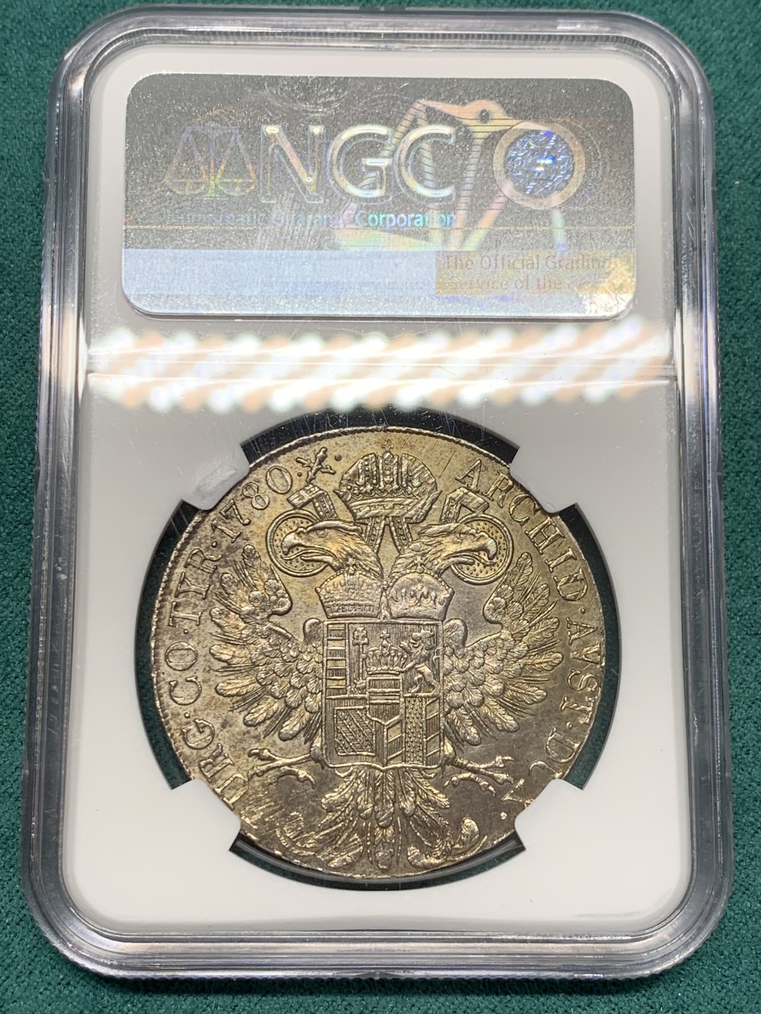 《竞宝斋》第148场-周日，周一 2场 (全场包邮) NGC AU 奥地利 1780 米兰大扣版特蕾西亚女王1泰勒银币1820年左右铸造