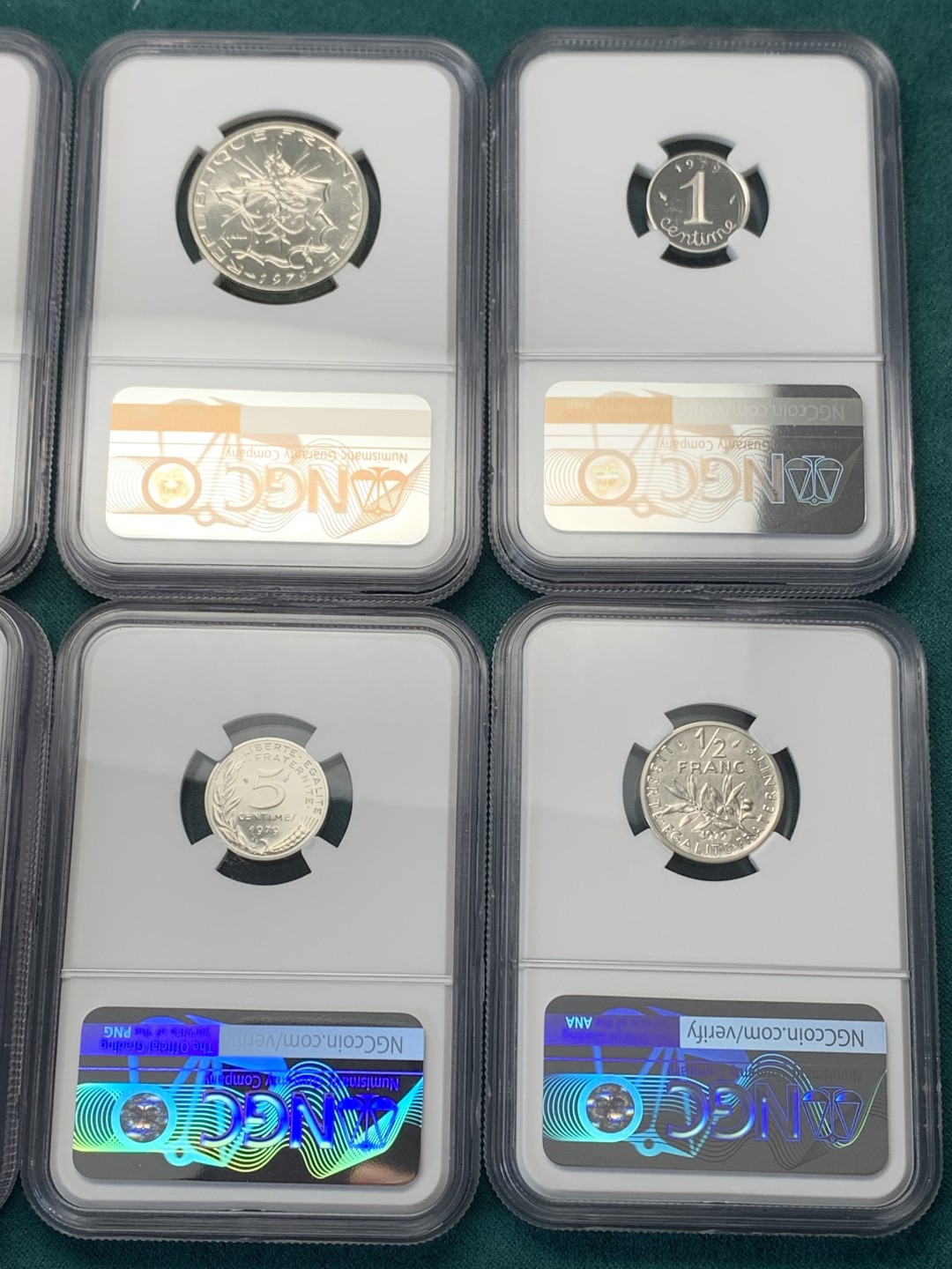 《竞宝斋》第148场-周日，周一 2场 (全场包邮) 法国1979年 加厚piefort 大力神系列十枚套 全部原厂封装去送评的