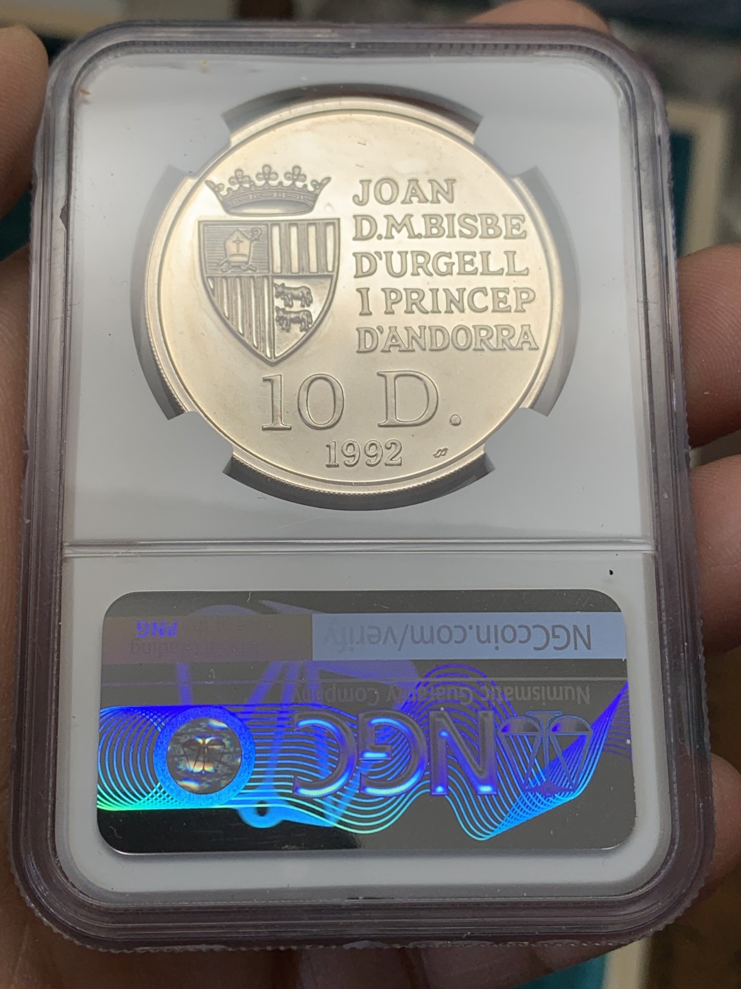 《竞宝斋》第148场-周日，周一 2场 (全场包邮) NGC-PF67 安道尔1992年 动物系列 10第纳尔 精制大银币