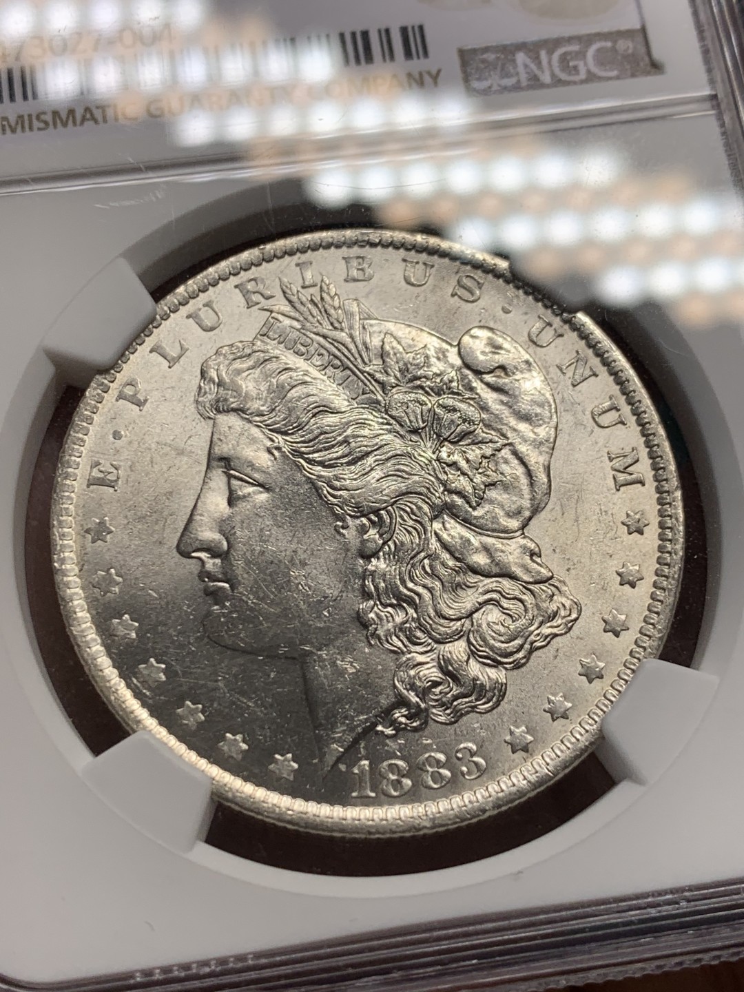 《竞宝斋》第148场-周日，周一 2场 (全场包邮) NGC-MS62 美国 1883 O厂 摩根1美元银币 转光强烈 原光好品