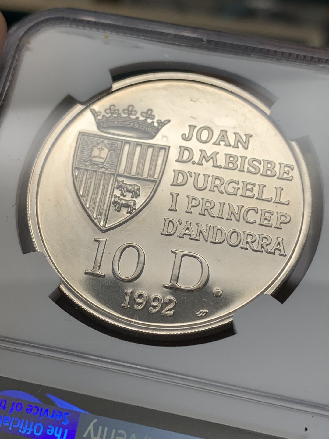 《竞宝斋》第148场-周日，周一 2场 (全场包邮) NGC-PF67 安道尔1992年 动物系列 10第纳尔 精制大银币