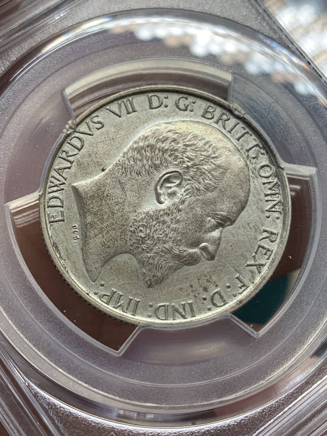 《竞宝斋》第148场-周日，周一 2场 (全场包邮) PCGS PR63 英国 1902年爱德华七世 海神 精制版 弗洛林银币（2先令）状态温润 难得