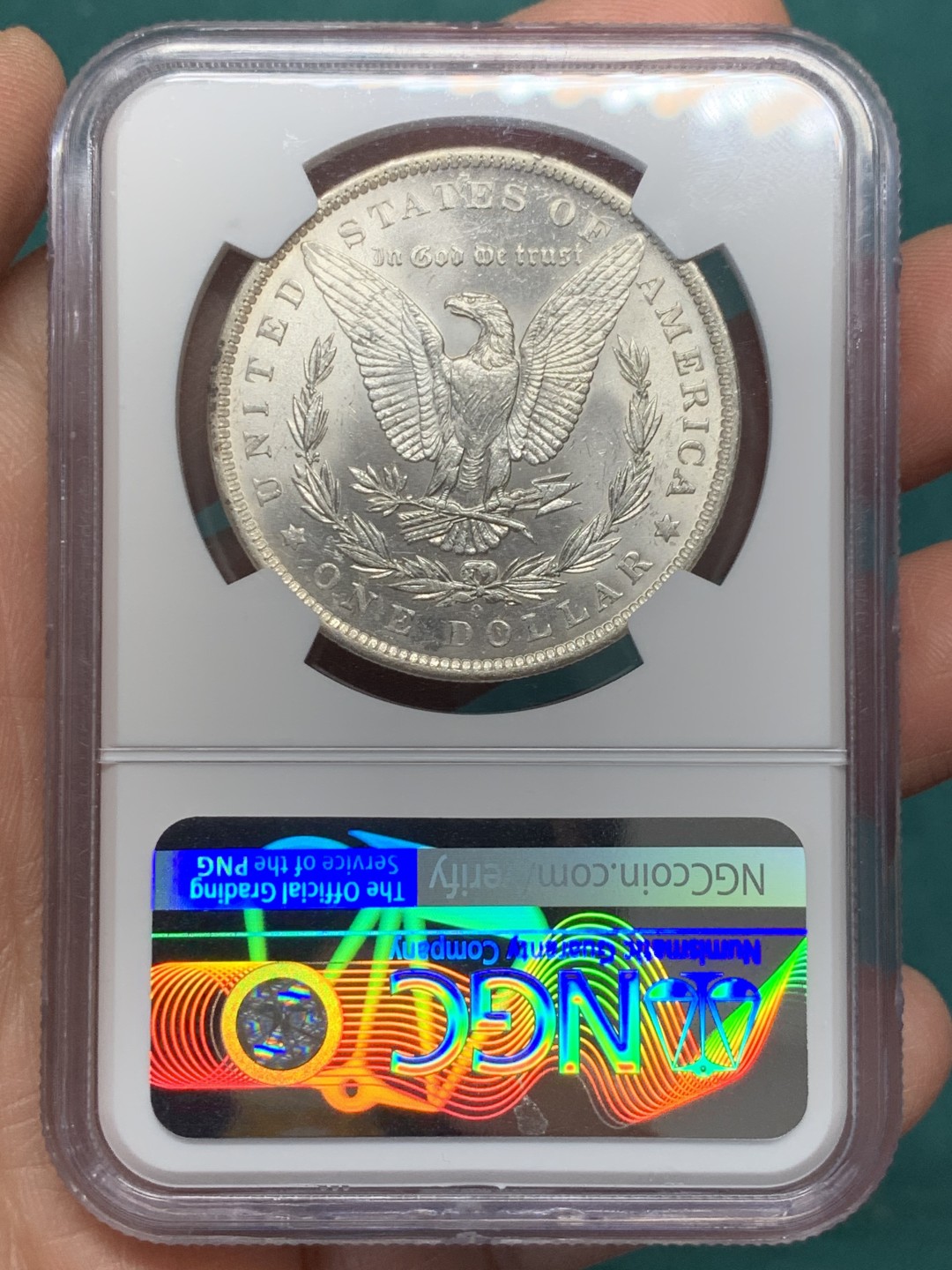 《竞宝斋》第148场-周日，周一 2场 (全场包邮) NGC-MS62 美国 1883 O厂 摩根1美元银币 转光强烈 原光好品