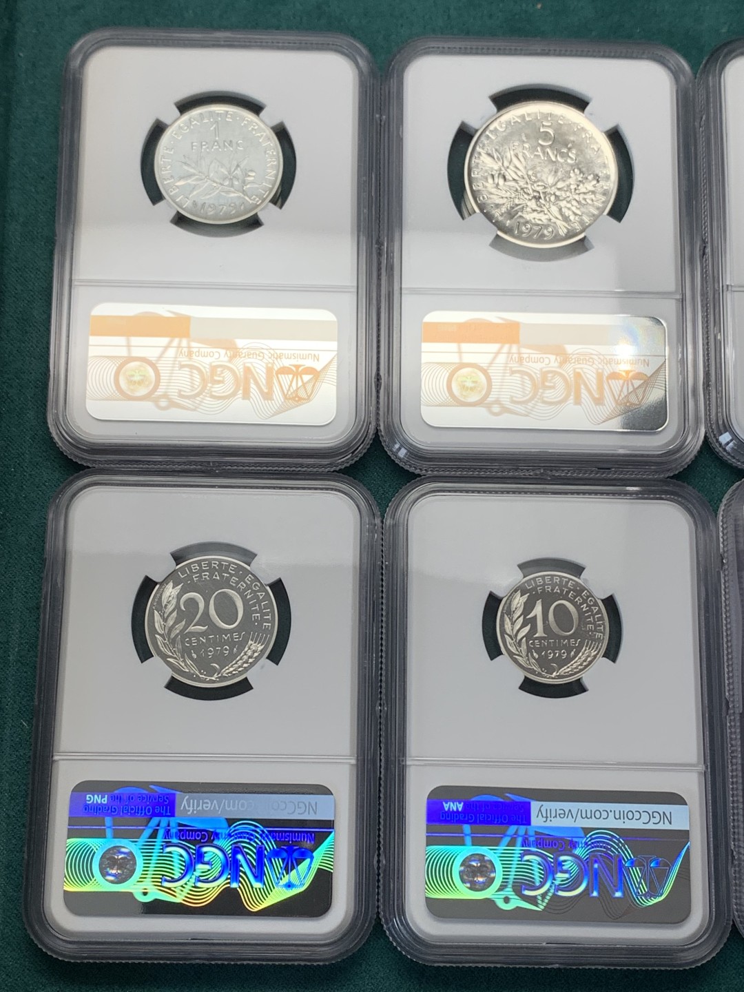 《竞宝斋》第148场-周日，周一 2场 (全场包邮) 法国1979年 加厚piefort 大力神系列十枚套 全部原厂封装去送评的