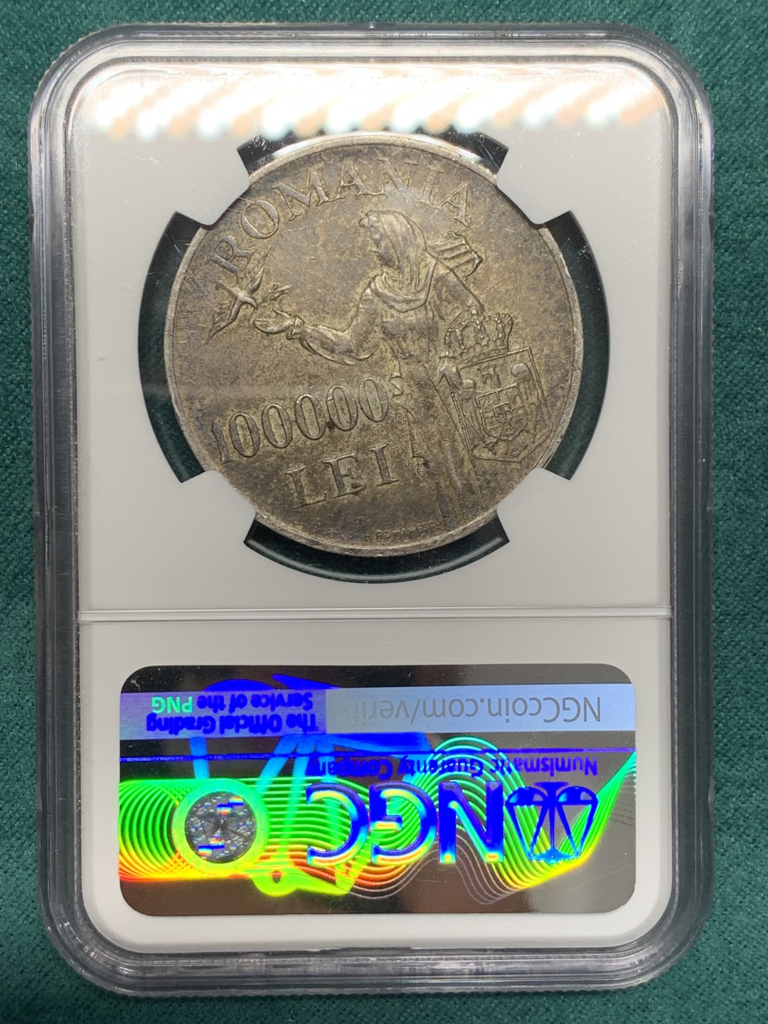 《竞宝斋》第148场-周日，周一 2场 (全场包邮) NGC-AU58 委内瑞拉1945年 2玻利瓦尔银币 这个面值好品更加少见