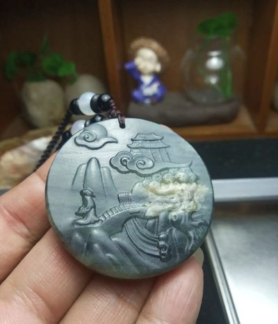 ｜冷门出品｜精选专拍·第壹拾捌场· - 和田玉烟灰玉意境山水【附证书】｜尺寸详见图片