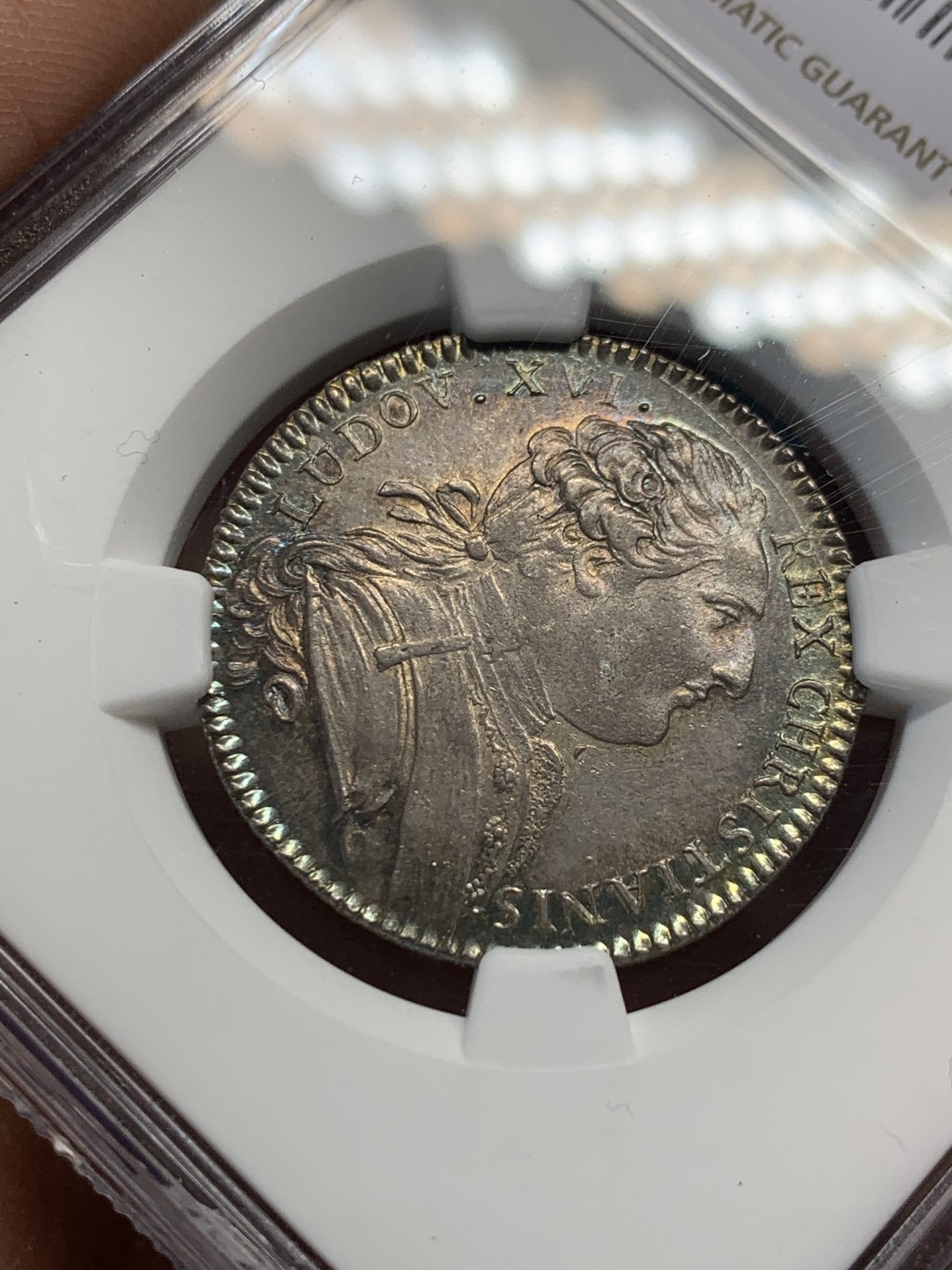 《竞宝斋》第148场-周日，周一 2场 (全场包邮) NGC-MS62 法国十八世纪 路易十五 皇家科学院 JETON 银质 顶级品相 五彩包浆