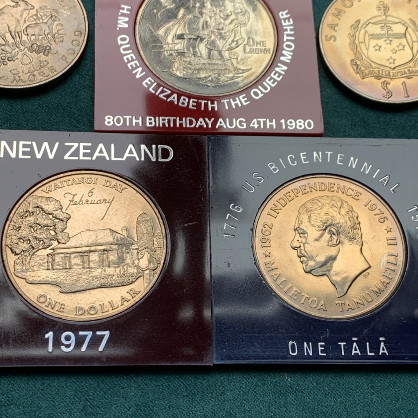 《竞宝斋》第148场-周日，周一 2场 (全场包邮) 五枚克朗纪念币，包含四大洲，玩转全球。