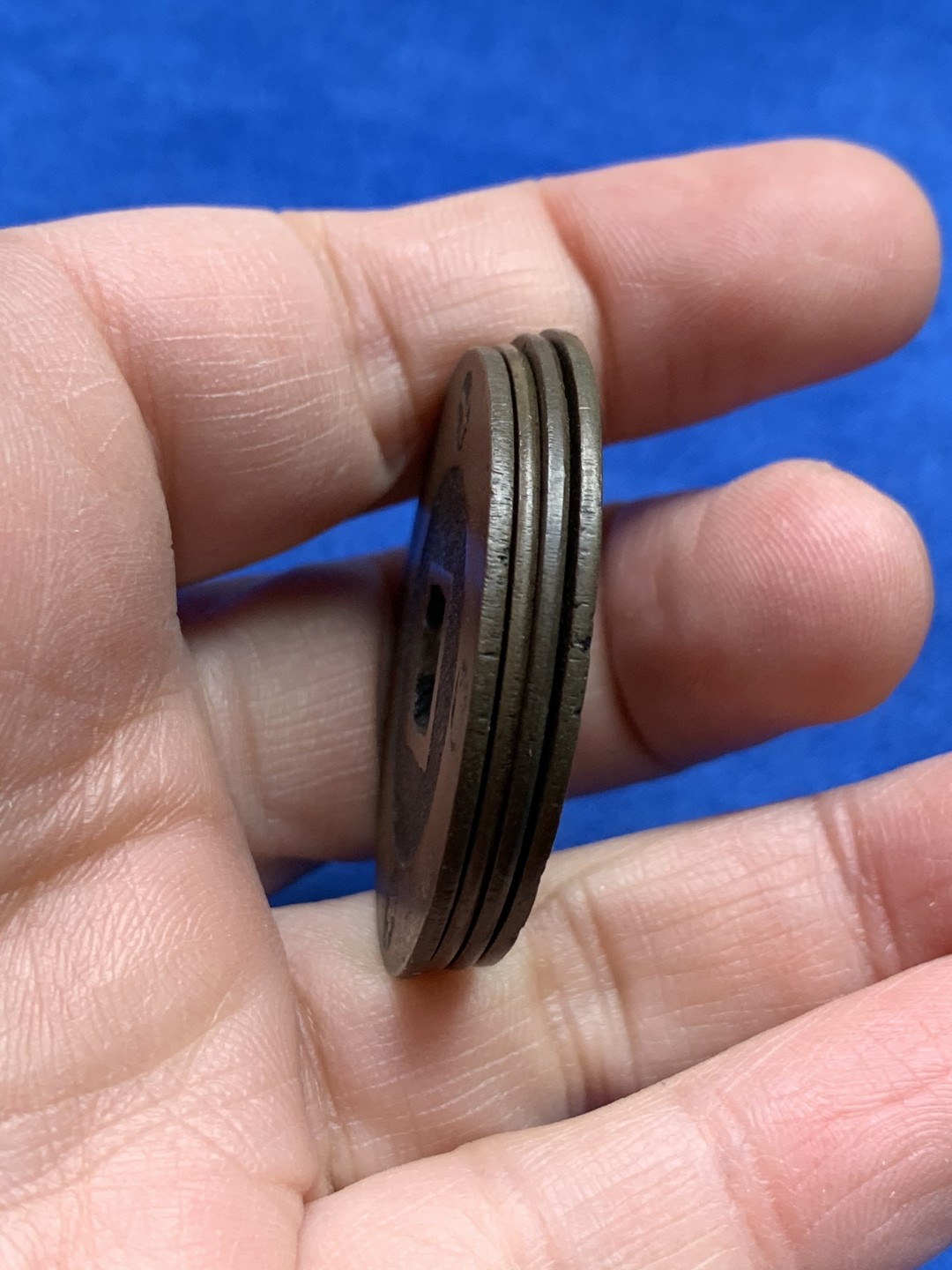 《竞宝斋》第148场-周日，周一 2场 (全场包邮) 日本宝永通宝传世光亮品 珍字全方位 四枚一套 单枚直径约37.7mm，单枚重量约9.7克