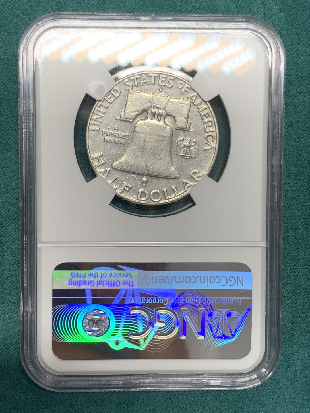 《竞宝斋》第148场-周日，周一 2场 (全场包邮) NGC AU 1963 美国法兰克林 半圆银币