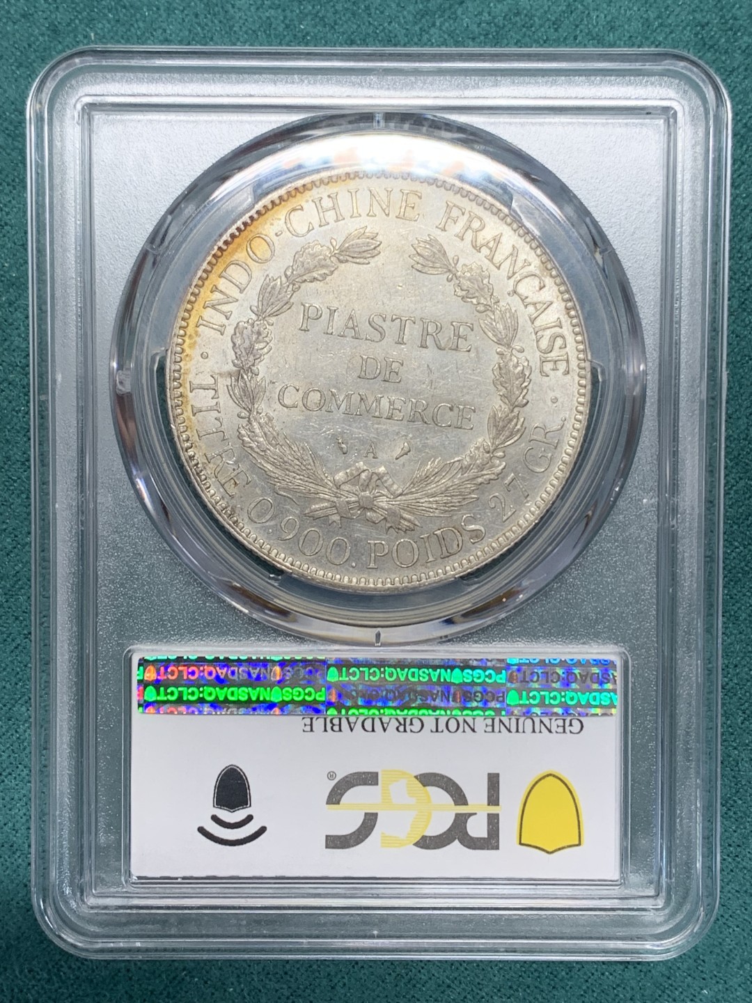 《竞宝斋》第148场-周日，周一 2场 (全场包邮) PCGS评级 AUD92 法属印支 1925年 坐洋 壹元 银币脸部清晰 地板好