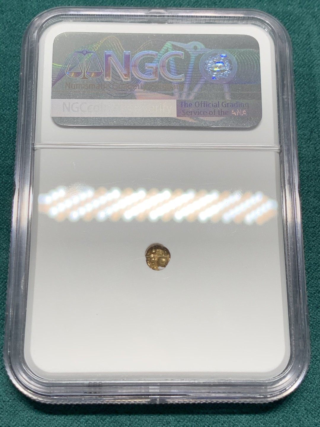 《竞宝斋》第148场-周日，周一 2场 (全场包邮) NGC-AU55 印度十八世纪 坎钦FANAM金币 少见品种