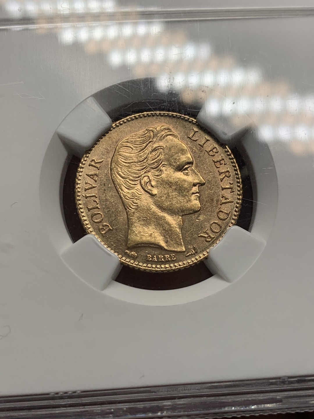 《竞宝斋》第148场-周日，周一 2场 (全场包邮) NGC-MS61 1904 委内瑞拉 20玻利瓦尔金币 6.45克 低评了