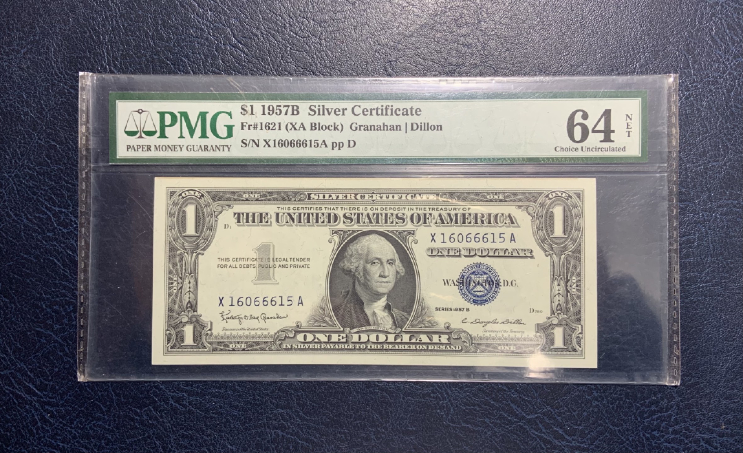 收藏联盟Quantum Auction 第245期拍卖  美国1957年1美元银币券 PMG64N