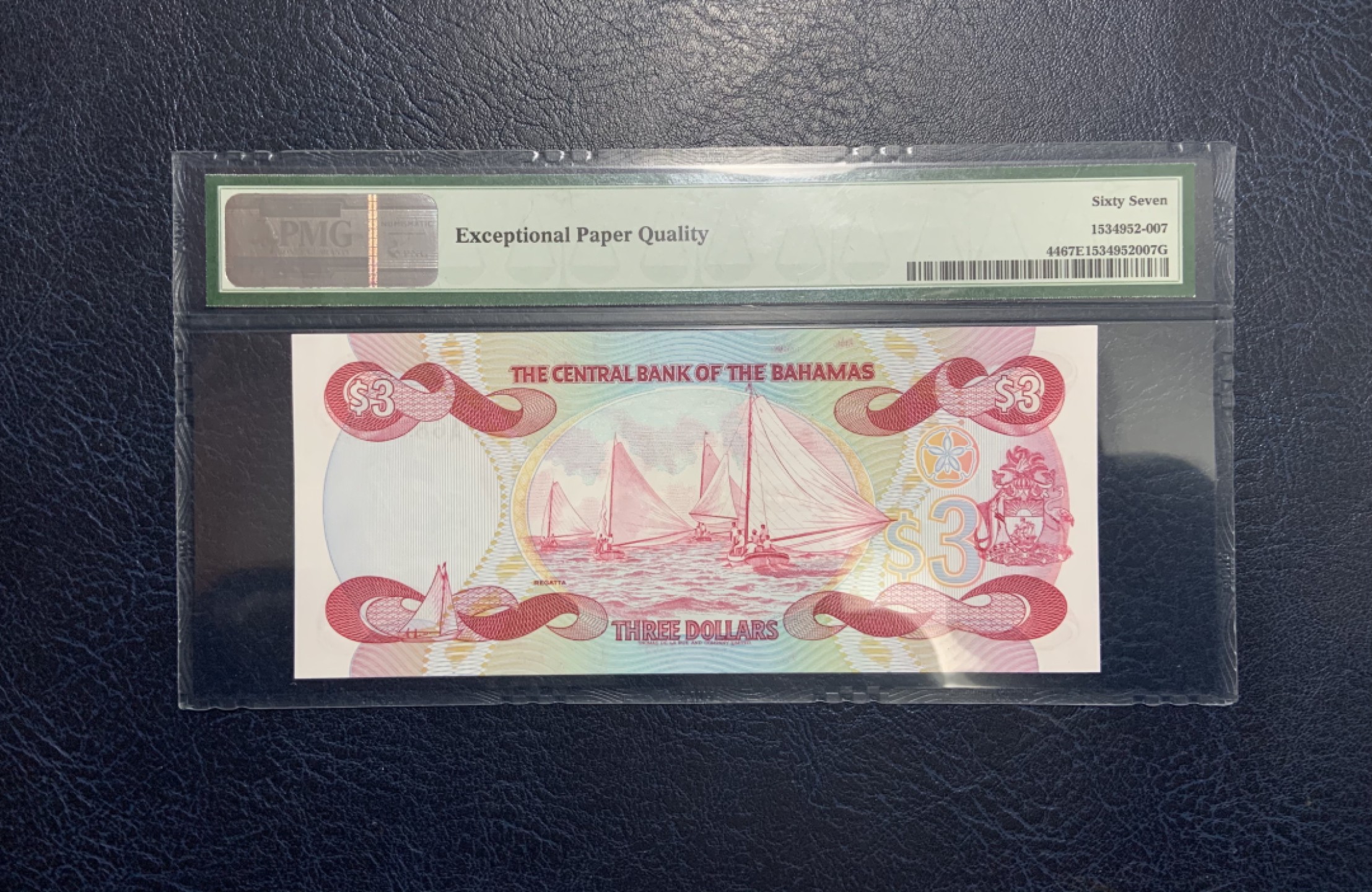 收藏联盟Quantum Auction 第245期拍卖  巴哈马1984年3元 PMG67 首发A冠