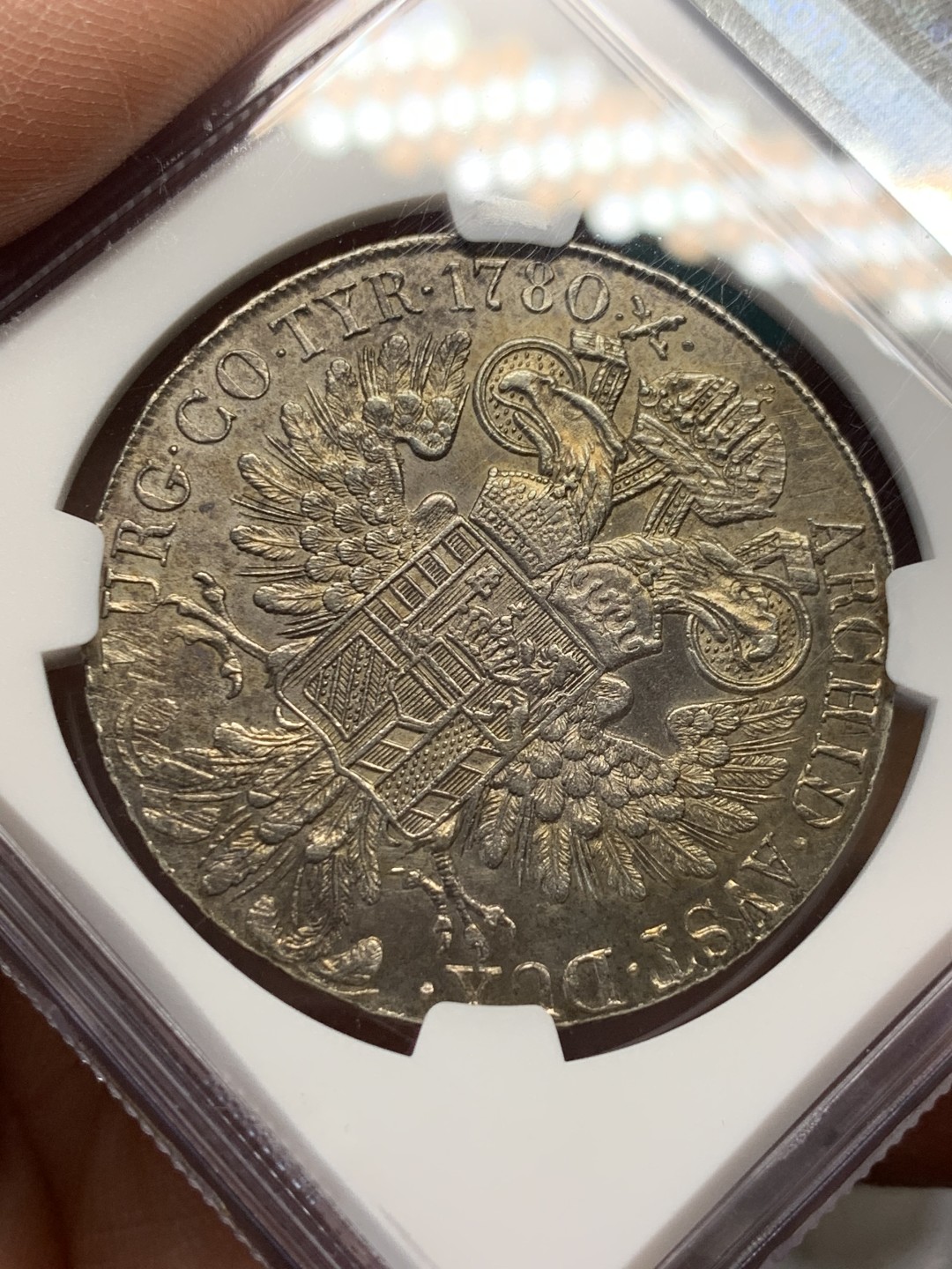 《竞宝斋》第148场-周日，周一 2场 (全场包邮) NGC AU 奥地利 1780 米兰大扣版特蕾西亚女王1泰勒银币1820年左右铸造