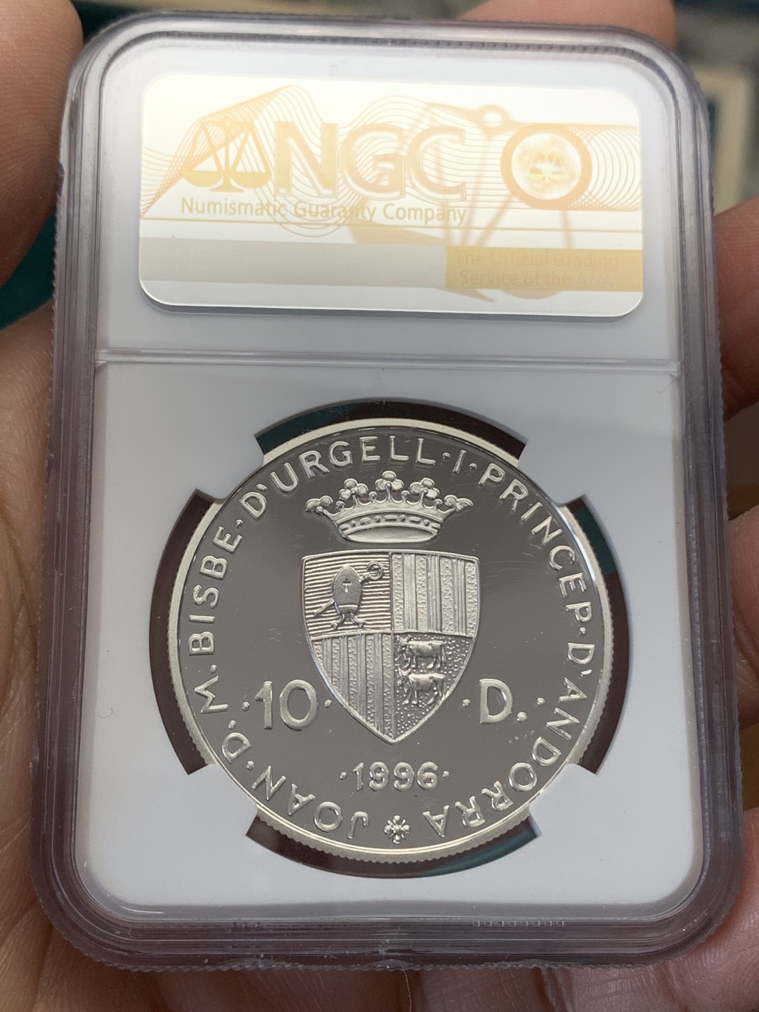 《竞宝斋》第148场-周日，周一 2场 (全场包邮) NGC-PF69 安道尔1996年 动物系列 10第纳尔 精制大银币