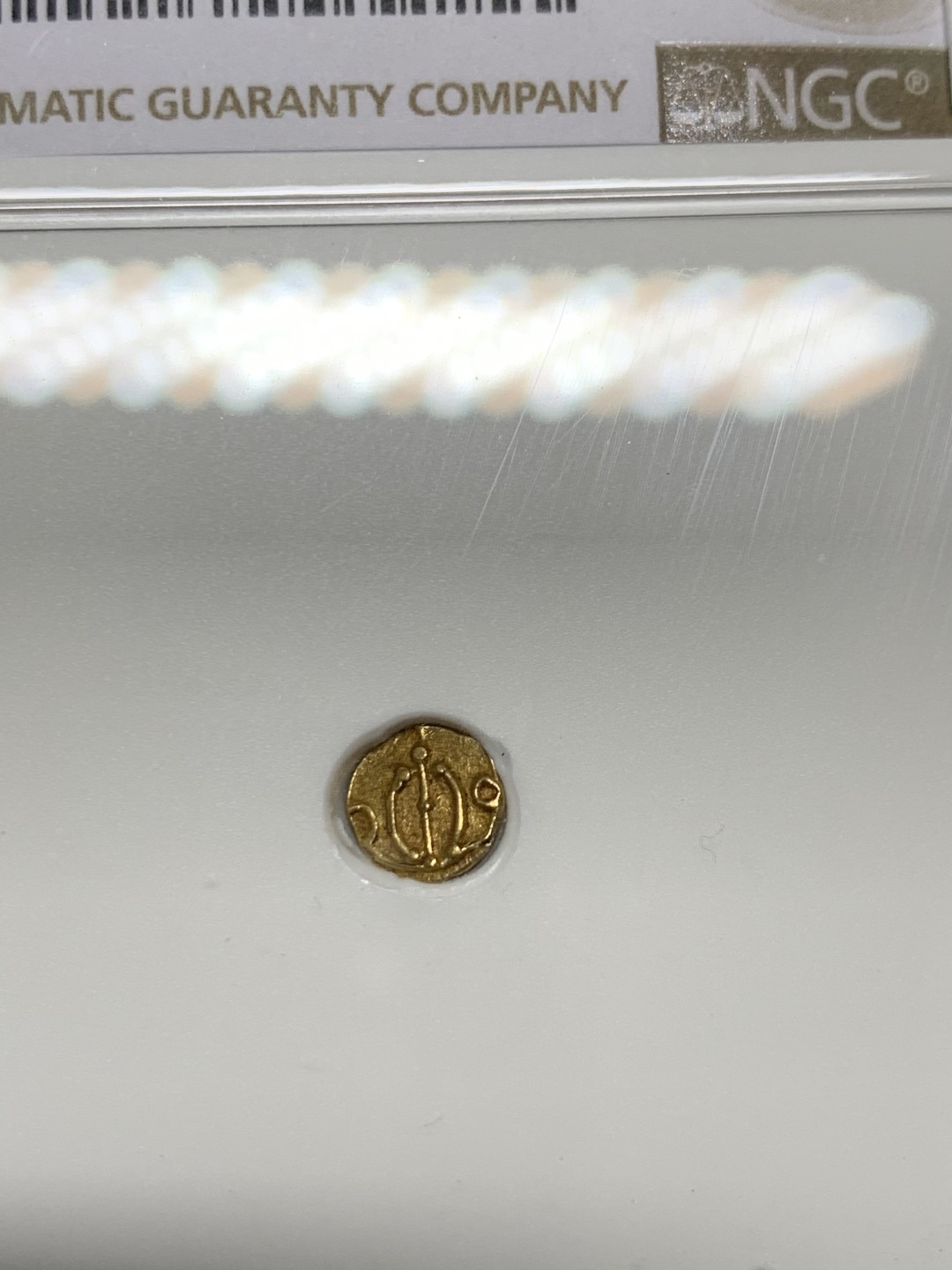 《竞宝斋》第148场-周日，周一 2场 (全场包邮) NGC-AU55 印度十八世纪 坎钦FANAM金币 少见品种