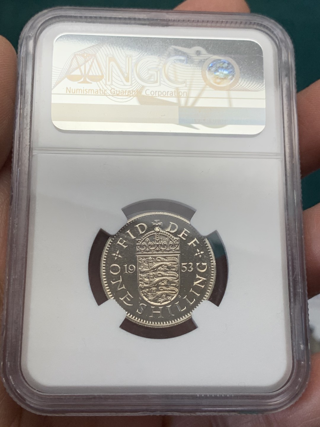 《竞宝斋》第148场-周日，周一 2场 (全场包邮) NGC-PF65UC 1953年英国伊丽莎白二世加冕首年精制1先令,deep cameo难得（ENGLAND)