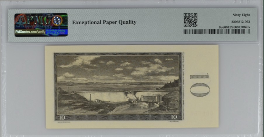 收藏联盟Quantum Auction 第245期拍卖  捷克斯洛伐克1960年10克朗 PMG68 号码无47 倒置号 小女孩
