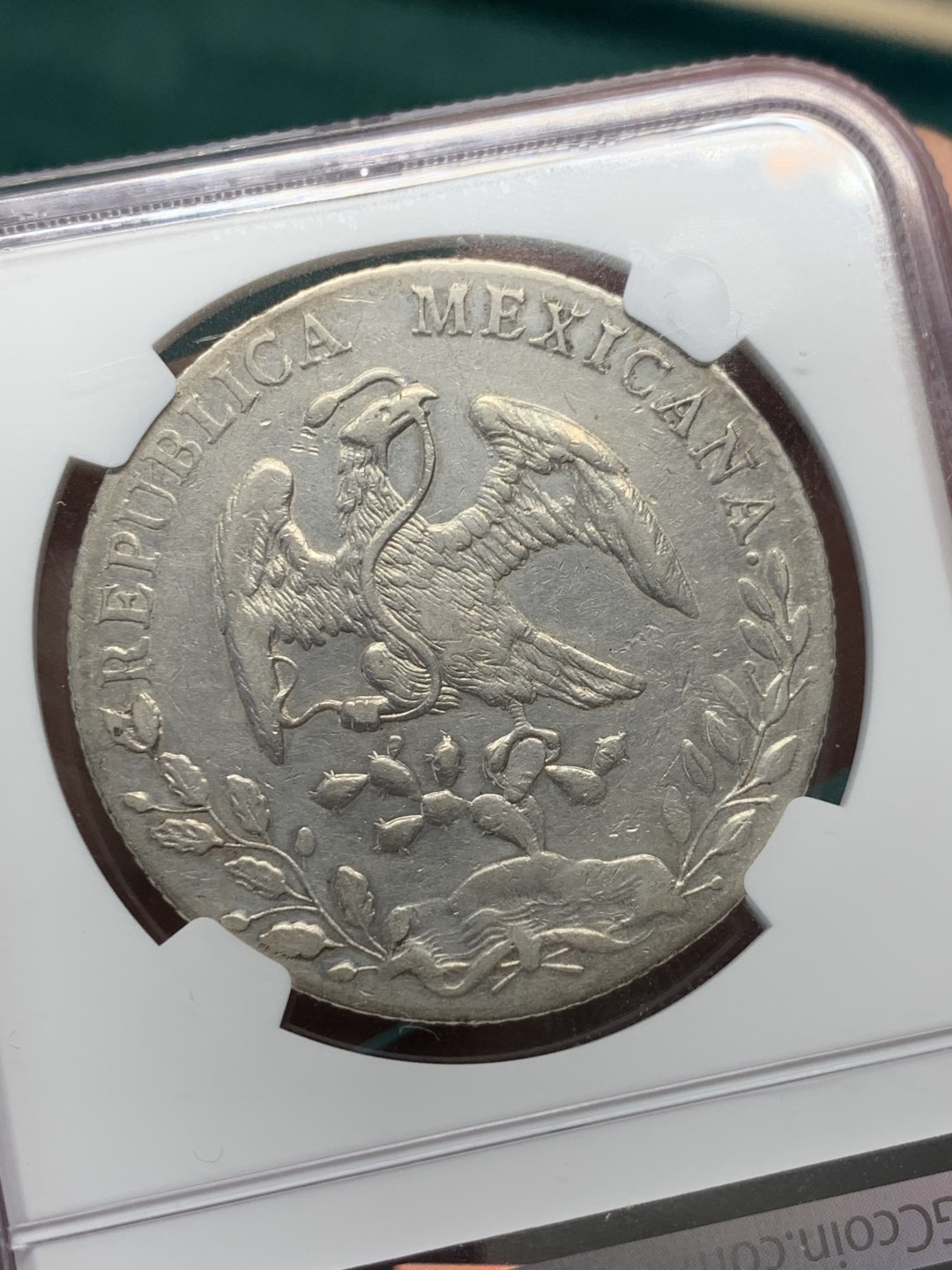 《竞宝斋》第148场-周日，周一 2场 (全场包邮) NGC AU 墨西哥 1895/1 骑字版 Go厂花边鹰洋 8R大银币