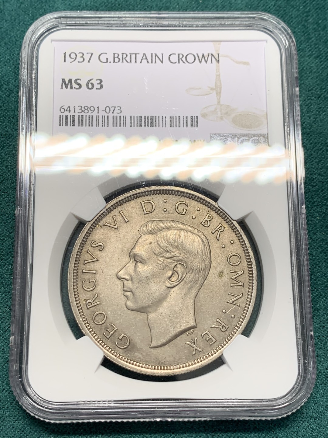 《竞宝斋》第148场-周日，周一 2场 (全场包邮) NGC-MS63 英国1937年 乔六克朗大银币