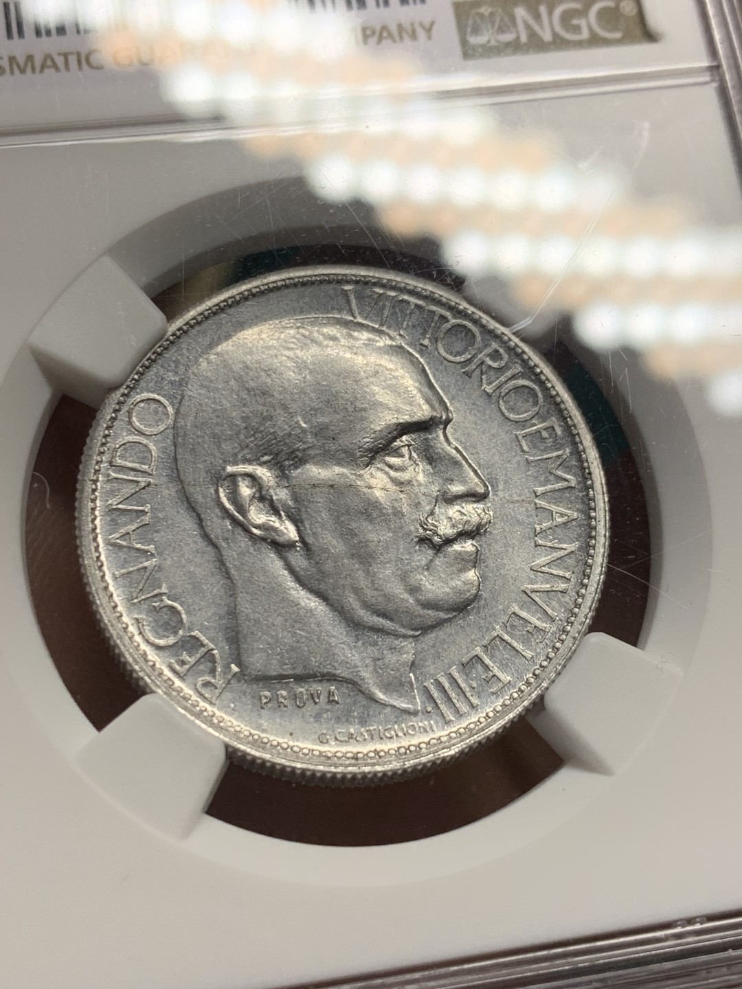 《竞宝斋》第148场-周日，周一 2场 (全场包邮) NGC MS62  意大利 1928年 米兰世博会2里拉代币PROVA铝制样币 目前所见状态最好 源自著名的 Meduno意大利样币集藏
