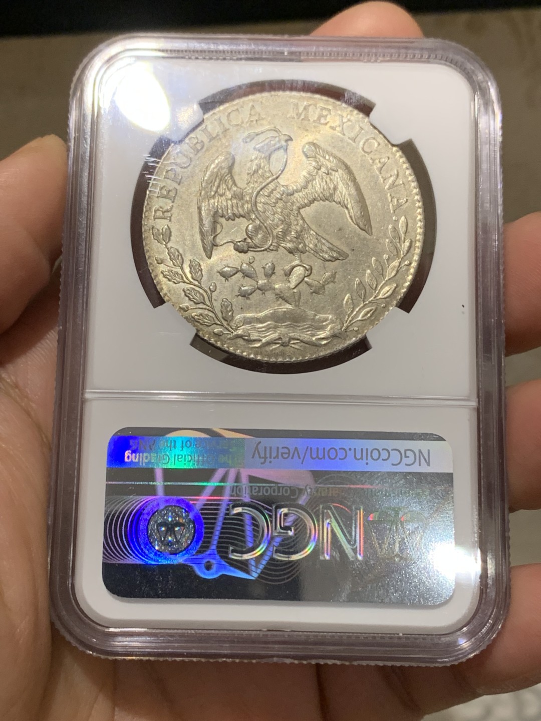 《竞宝斋》第148场-周日，周一 2场 (全场包邮) NGC MS62 墨西哥 1892年 GO RS版 花边鹰洋 光度好 羽毛也亮