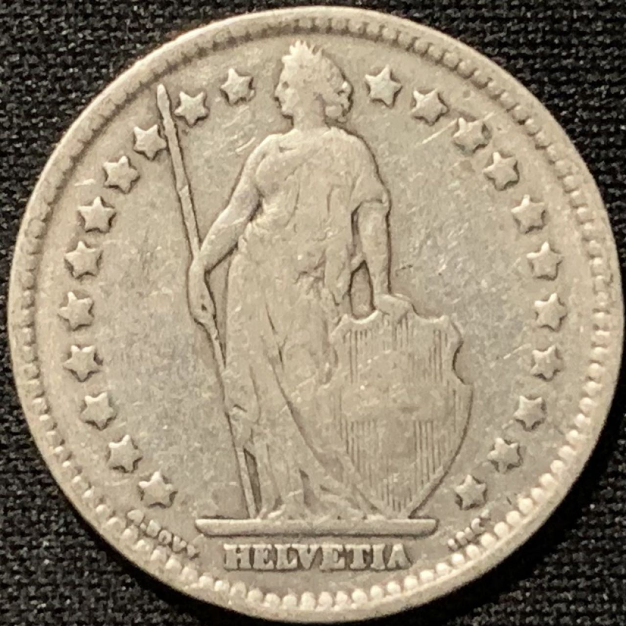 紫瑗钱币——第262期拍卖 瑞士 1913年 赫尔维蒂亚 1法郎 5克 0.835银