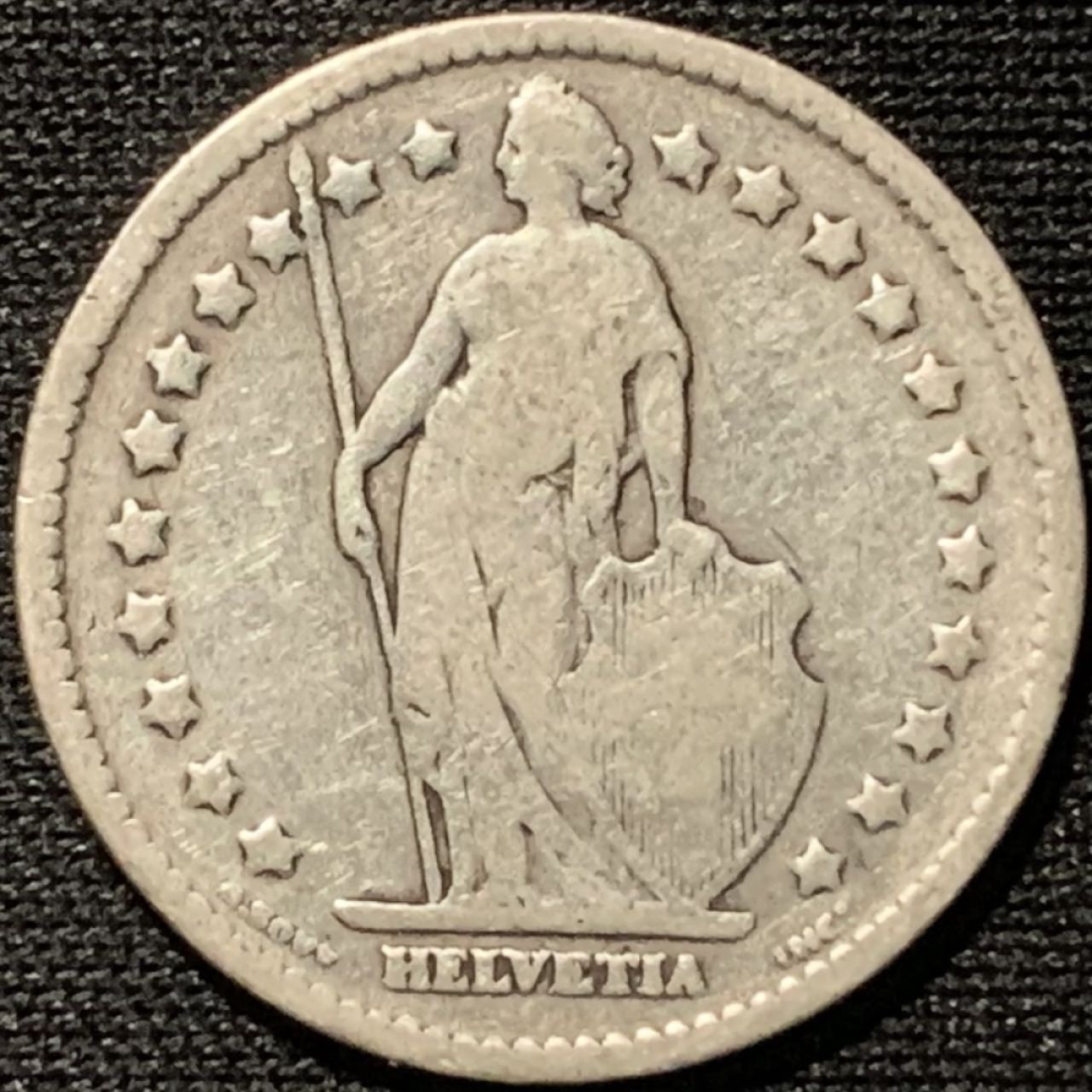 紫瑗钱币——第262期拍卖 瑞士 1906年 赫尔维蒂亚 1法郎 5克 0.835银