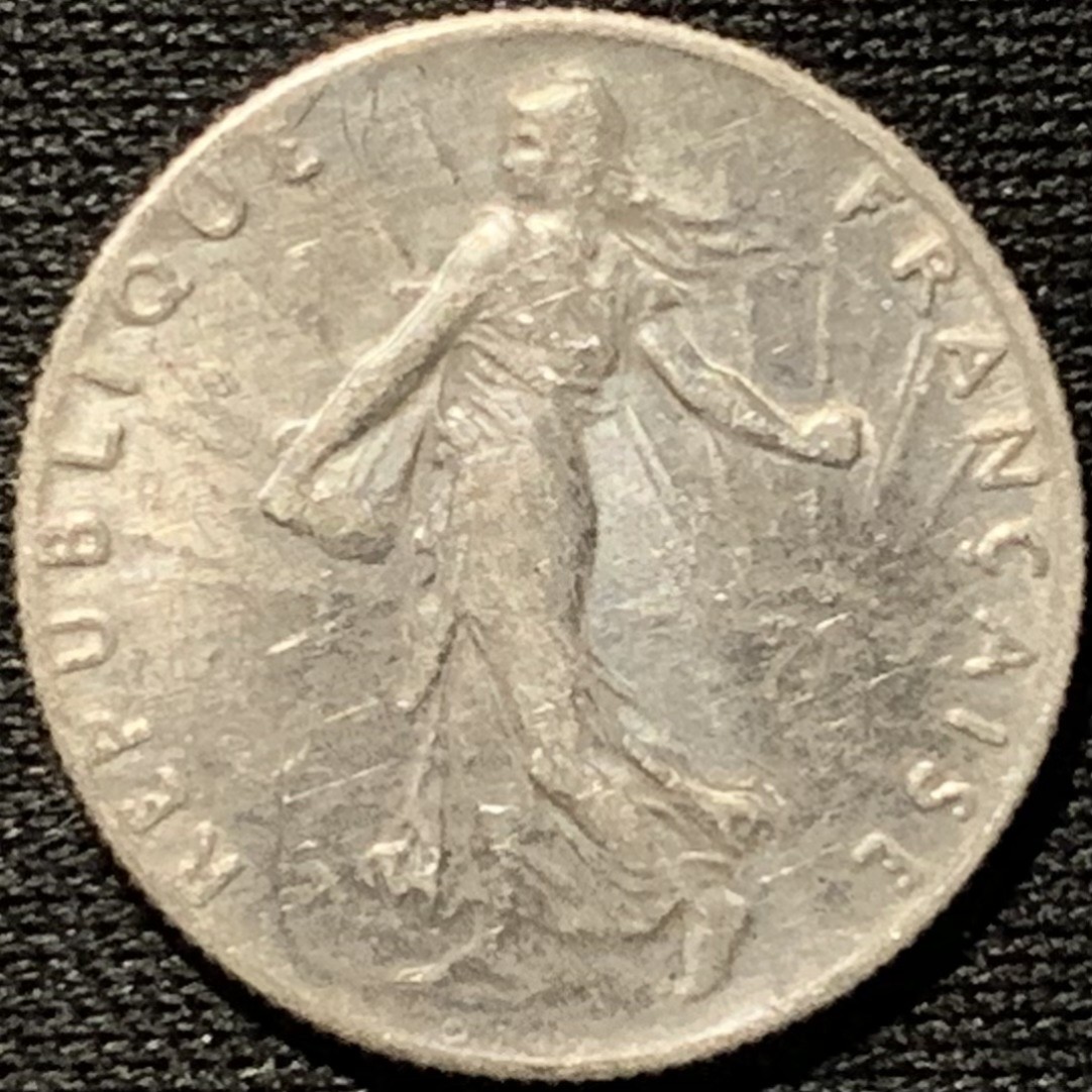 紫瑗钱币——第262期拍卖 法国 1917年 播种女神 50分 2.5克 0.835银