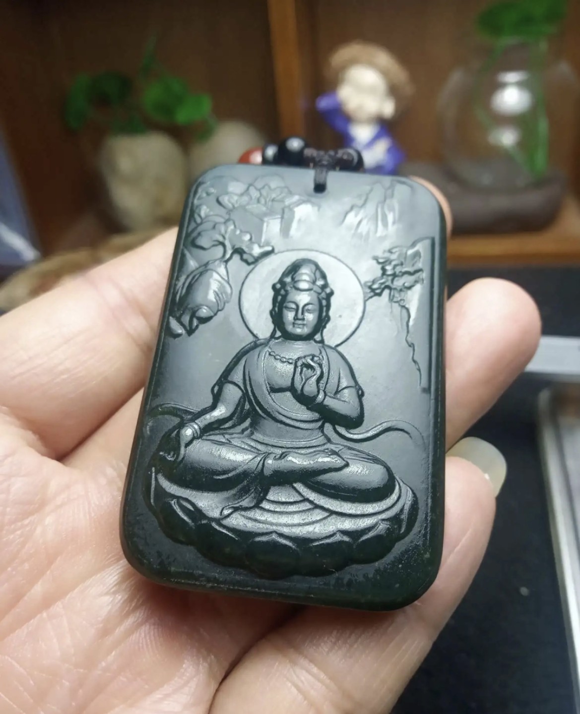 ｜冷门出品｜精选专拍·第壹拾玖场· 和田玉青玉复古观音坠【附证书】｜尺寸详见图片